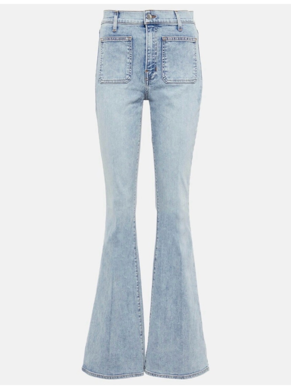 Veronica Beard Light Blue High-Rise Flare Jeans